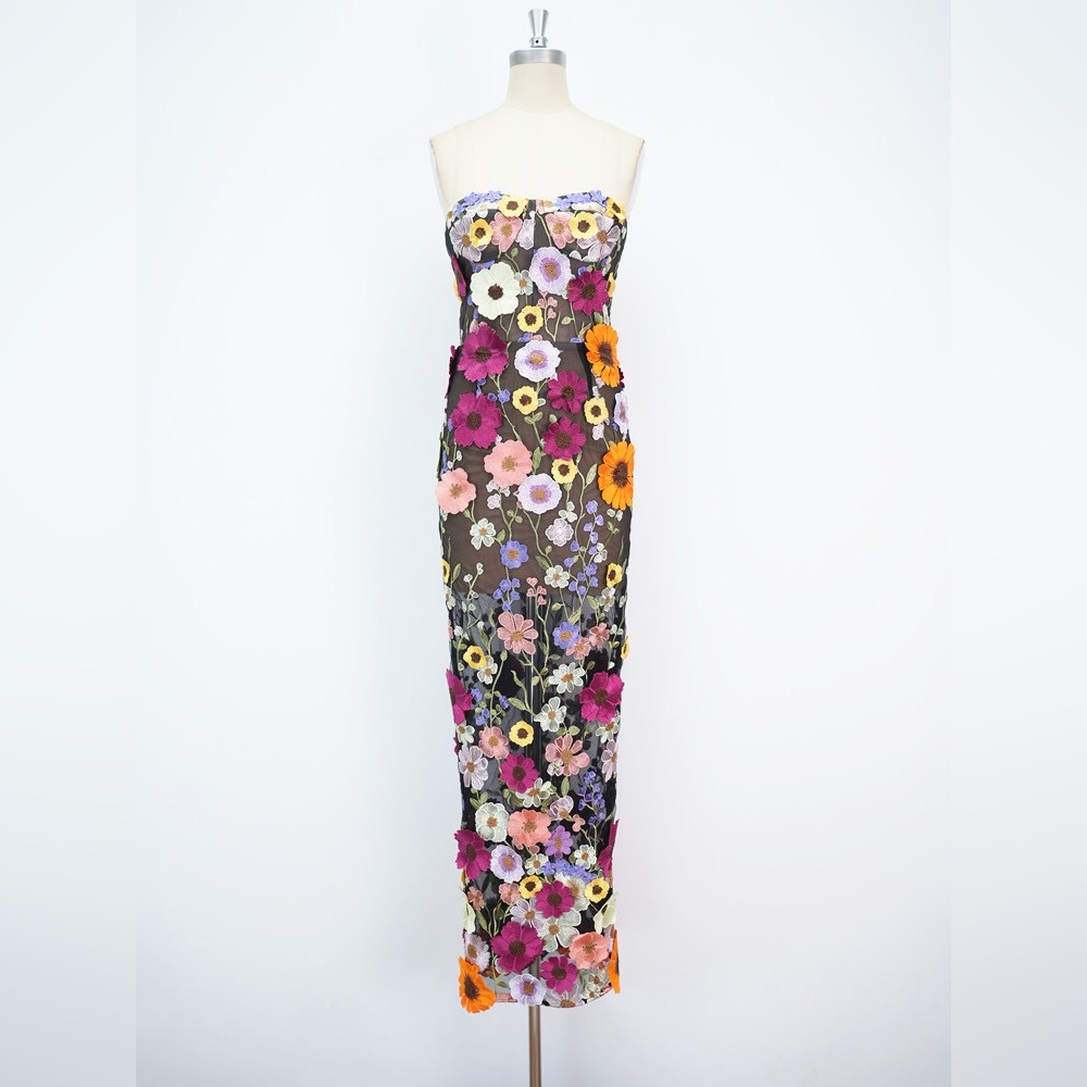 NWOT BRONX AND BANCO BOUQUET MARAYA JASMINE MAXI DRESS, wedding guest dress - Picture 3 of 16